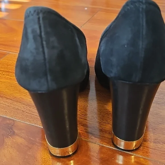 Tory Burch “Maddie” Suede Pumps — Elegant Block Heel Classic Sz 7.5 - Picture 5 of 13